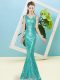 Enchanting Asymmetric Sleeveless Sequined Prom Dress Sequins Zipper