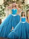 Flirting Sweetheart Sleeveless Tulle Quinceanera Dress Ruching Lace Up
