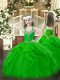 Great Sleeveless Lace Up Floor Length Beading and Ruffles Little Girls Pageant Dress