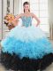 Multi-color Sweet 16 Quinceanera Dress Sweet 16 and Quinceanera with Beading and Ruffles Sweetheart Sleeveless Lace Up