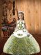 Cute Multi-color Sleeveless Floor Length Embroidery Lace Up Little Girls Pageant Dress