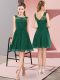 Enchanting Dark Green Scoop Zipper Appliques Wedding Party Dress Sleeveless