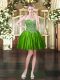 Green Ball Gowns Satin Sweetheart Sleeveless Beading Mini Length Lace Up