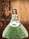 High Quality Ball Gowns Little Girls Pageant Gowns Multi-color Straps Fabric With Rolling Flowers Sleeveless Floor Length Lace Up