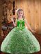 Multi-color Straps Neckline Embroidery and Ruffles Pageant Dress for Teens with Headpieces Sleeveless Lace Up
