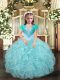 Lovely Sleeveless Beading and Ruffles Lace Up Kids Pageant Dress