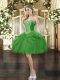 Stylish Green Lace Up Sweetheart Beading and Ruffles Dress for Prom Tulle Sleeveless