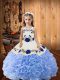Great Floor Length Ball Gowns Sleeveless Lavender Little Girls Pageant Gowns Lace Up
