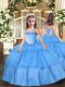 Sleeveless Appliques Lace Up Child Pageant Dress
