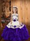 Classical Purple Sleeveless Organza Lace Up Little Girl Pageant Gowns for Sweet 16 and Quinceanera