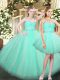 Sleeveless Floor Length Ruching Lace Up 15 Quinceanera Dress with Baby Blue