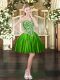Glorious Mini Length Lace Up Prom Dresses Green for Prom and Party with Beading