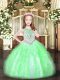 Wonderful Apple Green Zipper Scoop Beading and Ruffles High School Pageant Dress Organza Sleeveless