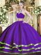 Purple High-neck Backless Beading Sweet 16 Dress Sleeveless