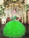Stunning Lace Up Pageant Dresses Beading and Ruffles Sleeveless Floor Length