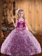 Fantastic Multi-color Straps Lace Up Embroidery and Ruffles Pageant Dress Sleeveless