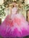 Multi-color Sleeveless Beading and Ruffles Floor Length Sweet 16 Quinceanera Dress