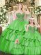 New Style Sleeveless Beading and Ruffled Layers Lace Up Quinceanera Gowns