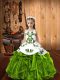 Hot Sale Sleeveless Floor Length Embroidery and Ruffles Lace Up Little Girl Pageant Dress