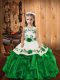 Superior Floor Length Mermaid Sleeveless Green Little Girls Pageant Dress Wholesale Lace Up