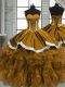 Affordable Yellow Sweetheart Neckline Beading and Ruffles Quinceanera Dresses Sleeveless Lace Up