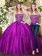 Attractive Purple Tulle Lace Up Sweetheart Sleeveless Floor Length Ball Gown Prom Dress Beading