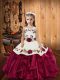Organza Straps Sleeveless Lace Up Embroidery and Ruffles Glitz Pageant Dress in Red