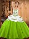 Floor Length Quinceanera Dress Satin and Organza Sleeveless Embroidery
