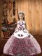Multi-color Sleeveless Embroidery and Ruffles Floor Length Little Girls Pageant Dress