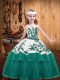 Classical Turquoise Little Girl Pageant Dress Straps Sleeveless Lace Up