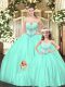 Noble Tulle Sleeveless Floor Length Quinceanera Dress and Beading