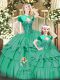 Fabulous Floor Length Turquoise Quinceanera Gowns Sweetheart Sleeveless Lace Up
