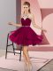 Empire Prom Dresses Fuchsia Halter Top Chiffon Sleeveless Mini Length Zipper