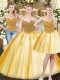 Cheap Gold Ball Gowns Sweetheart Sleeveless Tulle Floor Length Lace Up Beading and Appliques Sweet 16 Dresses