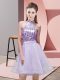 Stunning Lavender Halter Top Backless Sequins Wedding Party Dress Sleeveless