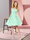 A-line Bridesmaid Dresses Apple Green Scoop Lace Sleeveless Knee Length Zipper