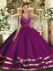Gorgeous Floor Length Ball Gowns Sleeveless Purple Quinceanera Dresses Backless