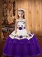 Straps Sleeveless Lace Up Little Girl Pageant Dress Eggplant Purple Organza