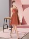 Modern Rust Red Dama Dress Prom and Party and Wedding Party with Appliques Scoop Sleeveless Zipper