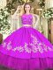 Best Selling Red Sleeveless Tulle Zipper Quinceanera Dresses for Military Ball and Sweet 16 and Quinceanera