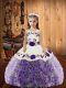 Multi-color Sleeveless Embroidery and Ruffles Floor Length Kids Pageant Dress