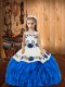 Latest Blue Pageant Gowns For Girls Straps Sleeveless Lace Up