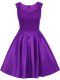 Excellent Purple Scoop Zipper Lace Bridesmaid Gown Sleeveless