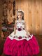 Floor Length Fuchsia Pageant Gowns For Girls Organza Sleeveless Embroidery and Ruffles