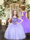 Beading Little Girls Pageant Dress Wholesale Lavender Lace Up Sleeveless Floor Length