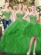 Sumptuous Green Sleeveless Beading and Ruffles Floor Length Ball Gown Prom Dress