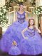Perfect Floor Length Ball Gowns Sleeveless Lavender 15 Quinceanera Dress Lace Up