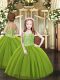 Cheap Floor Length Olive Green Kids Pageant Dress Straps Sleeveless Lace Up