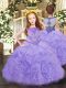 Floor Length Ball Gowns Sleeveless Lavender Pageant Gowns For Girls Zipper