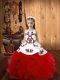 Popular Floor Length Ball Gowns Sleeveless Red Little Girl Pageant Dress Lace Up